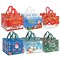 12 Pieces Large Reusable Christmas Tote Bags with Handles, Christmas Treat Bags, Multifunctional Non-Woven Christmas Bags for Gifts Wrapping, Shopping, Xmas, Party Favor Bags, 12.8" x 9.8" x 6.7"